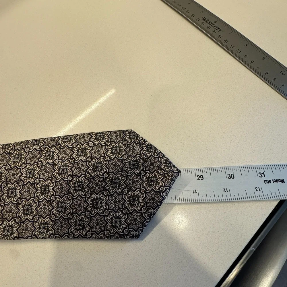 Vintage Bert Pulitzer Tie Brown Geometric Abstract Silk USA Necktie Old Money
